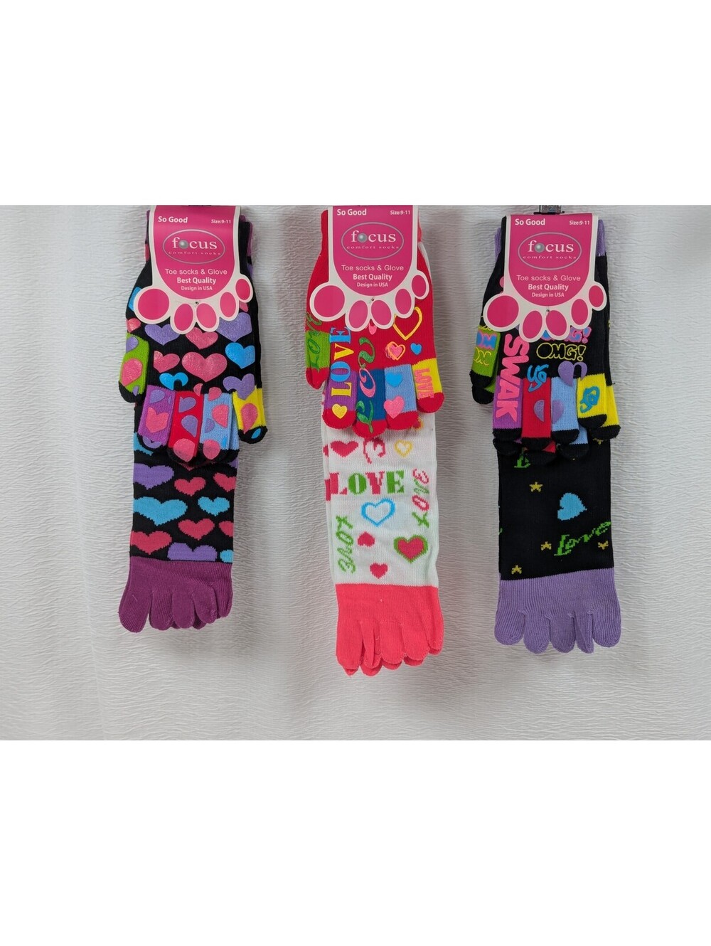 Focus - So Good - Toe Socks & Glove Set - Juniors / Kids - 3 Sets